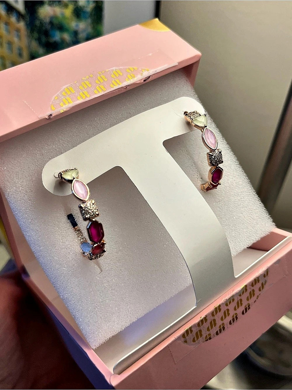 Bomb Party Jewel Candy Hoop Earrings Tokyo pop rose gold